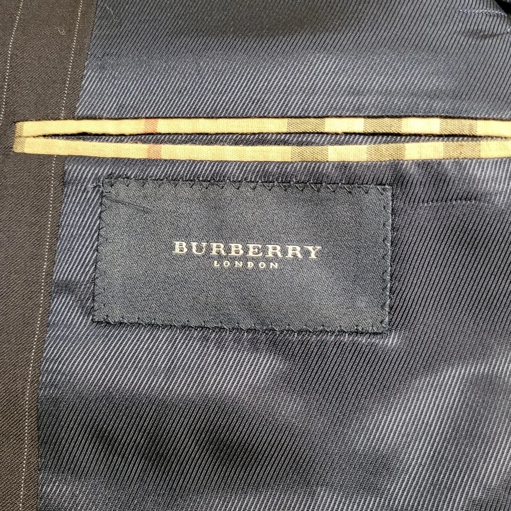 🧥Burberry London Blazer Mens 41 S Navy Pinstripe 100% Wool Suit Jacket USA